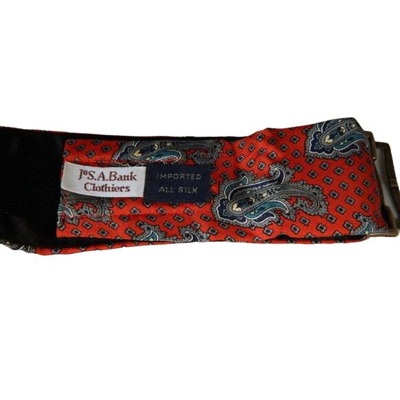 Vintage Silk Cummerbund, Red Paisley Cummerbund from Jos A Bank - Picture 5 of 6
